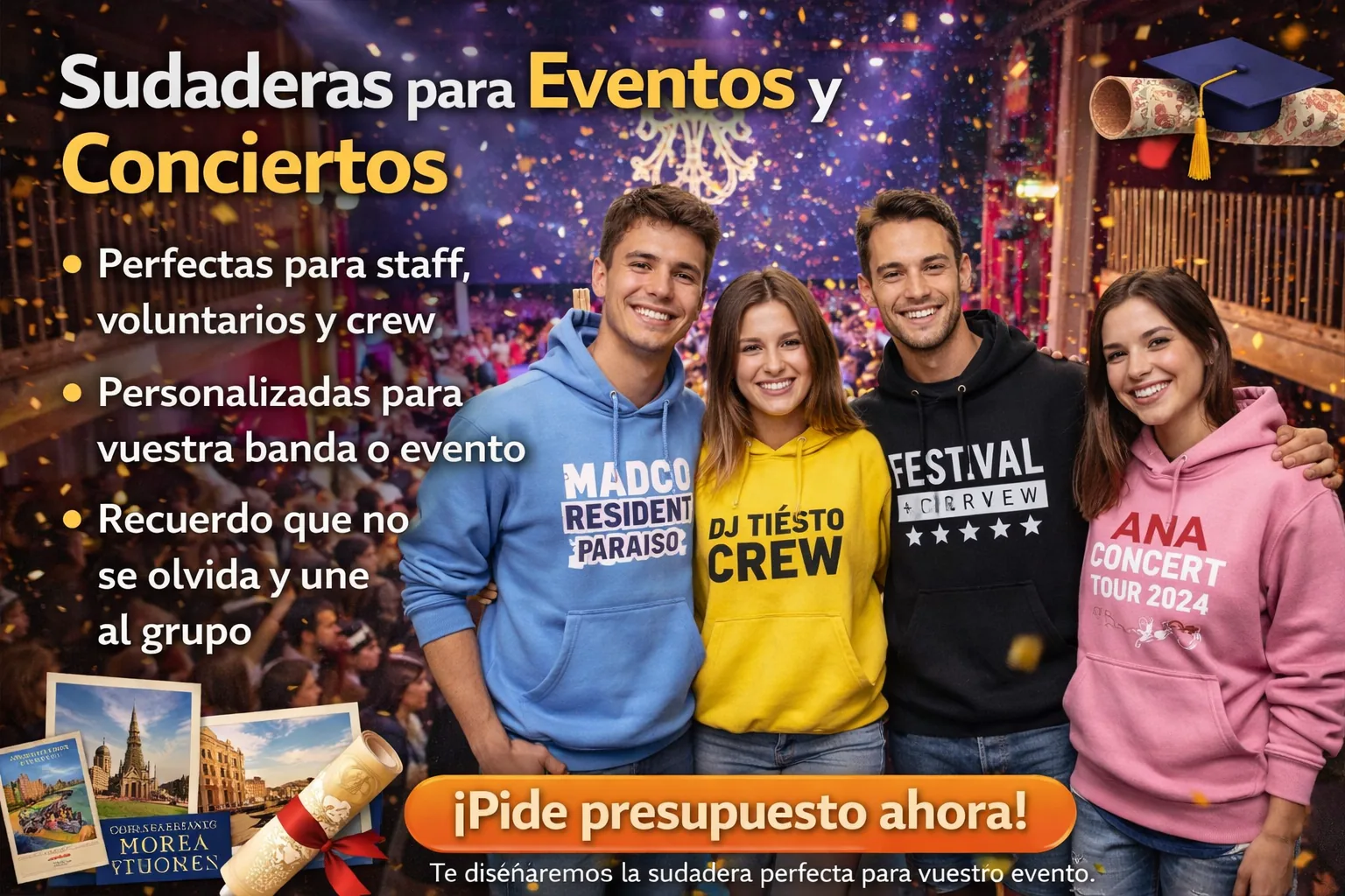 Sudaderas para eventos en Madrid