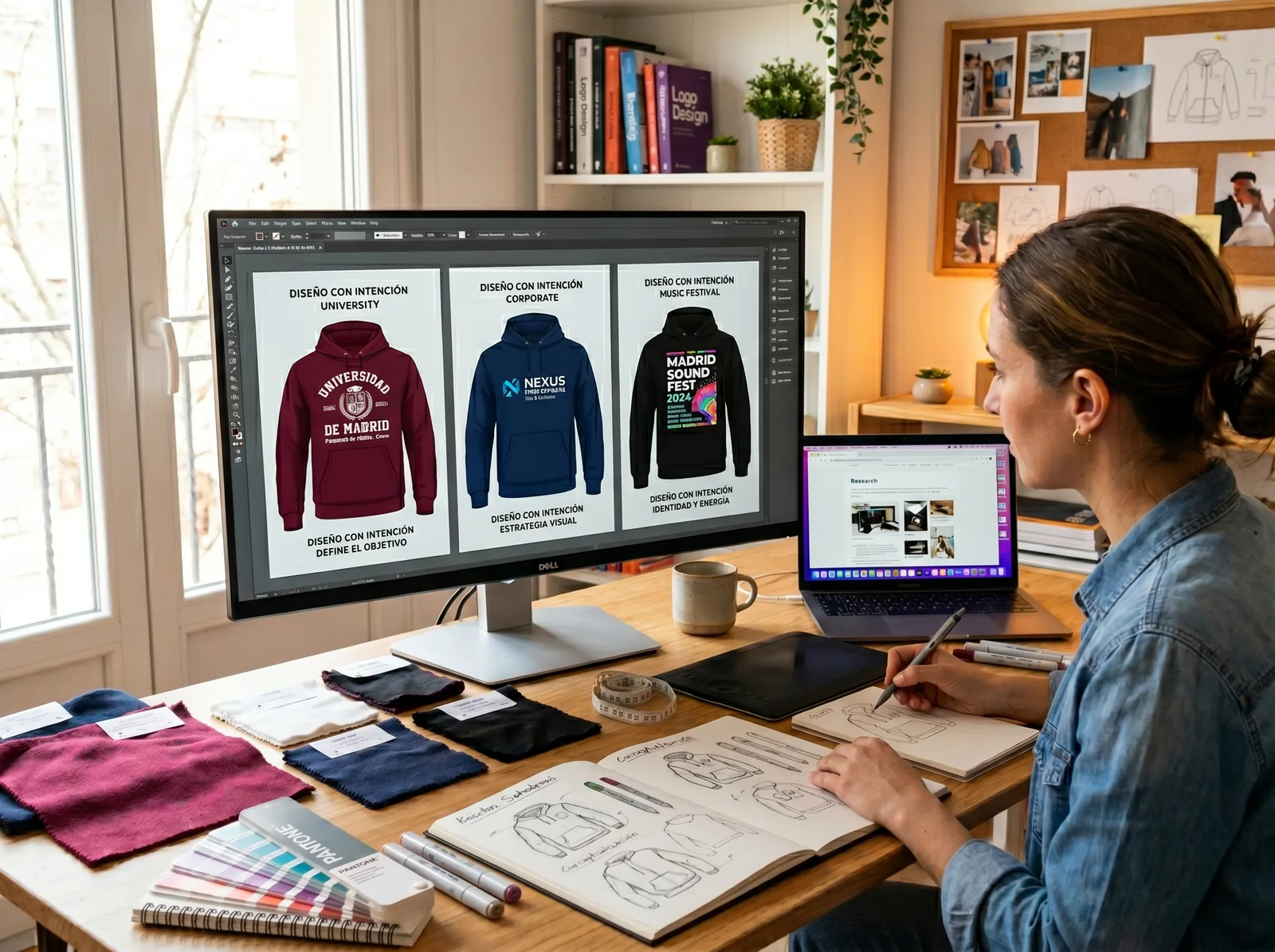 Diseño de sudadera personalizada con número, nombres y coordenadas