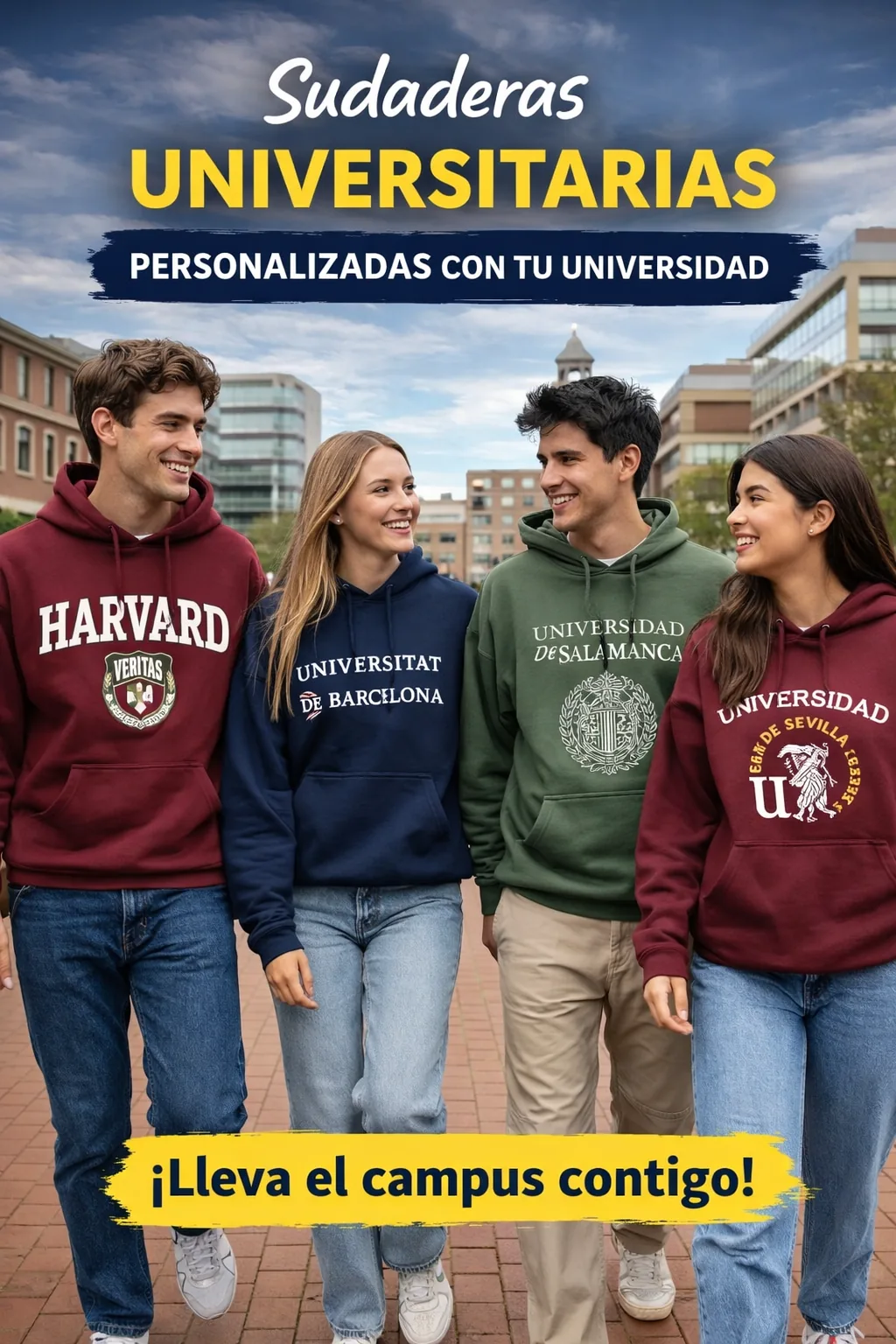 Sudaderas universitarias personalizadas por carrera y campus